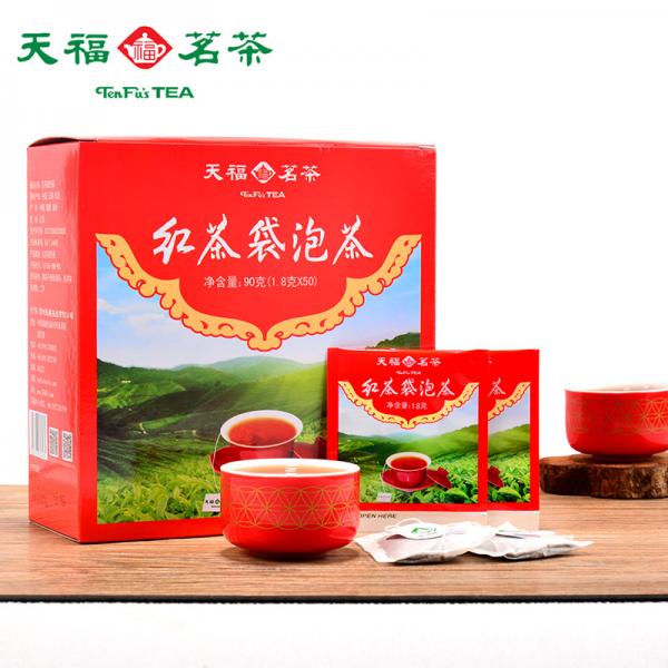 天福茗茶 袋泡茶 红茶 居家办公用茶 便捷式原茶茶包 旅行装90G