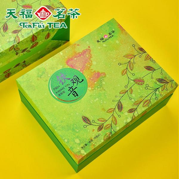 天福茗茶 安溪绿意铁观音 2020茶叶正品清香型罐装礼盒装180g