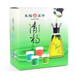 天福茗茶 清扬玻璃瓶组 高硼硅环保玻璃 手工吹制 时尚经典设计