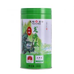 天福茗茶 西湖龙井-G1 浙江特产名优绿茶 2024年新茶 100克精装