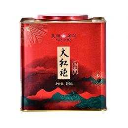 天福茗茶武夷山大红袍茶叶乌龙茶 大罐铁罐装桶装散茶家庭装500g