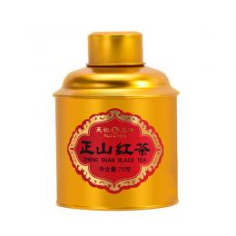 天福茗茶 小五斤桶正山红茶 武夷小种工夫茶叶 创意复古金色茶桶